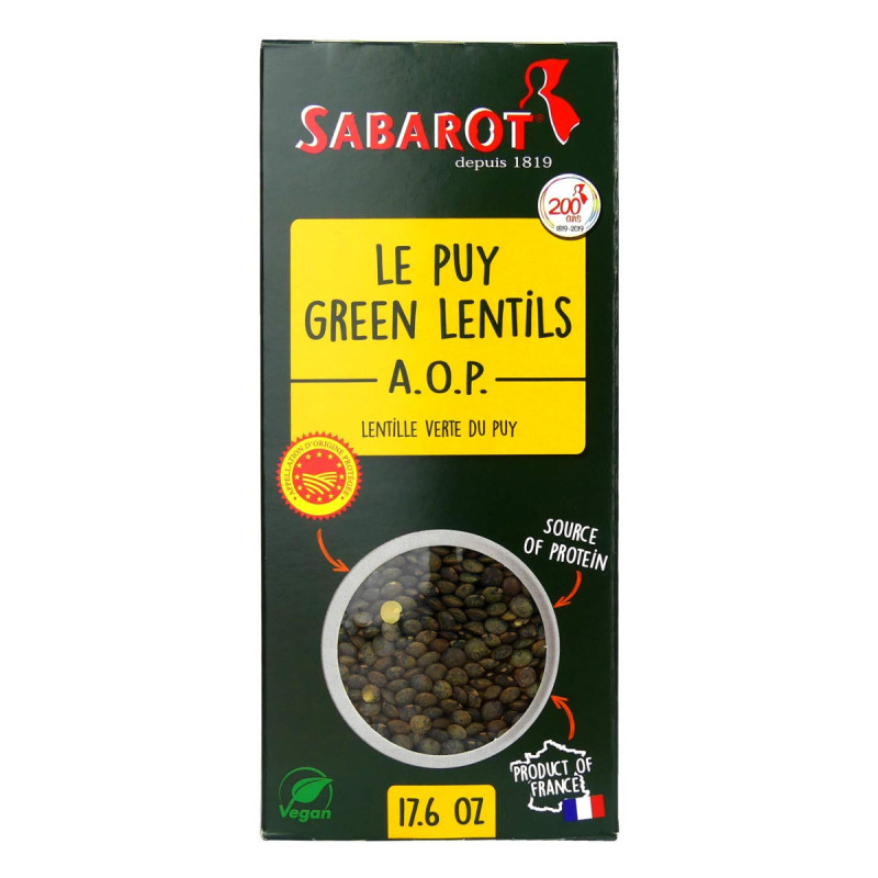 GREEN LENTILS LE PUY AOP (500G) - SABAROT