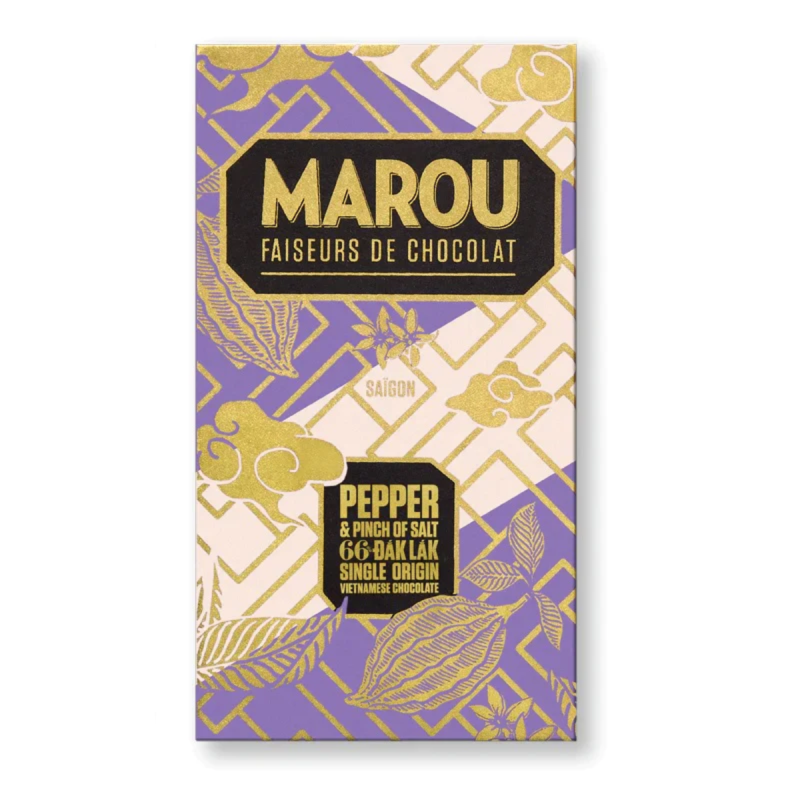 DARK CHOCOLATE PEPPER DAKLAK 66% (80G) - MAROU