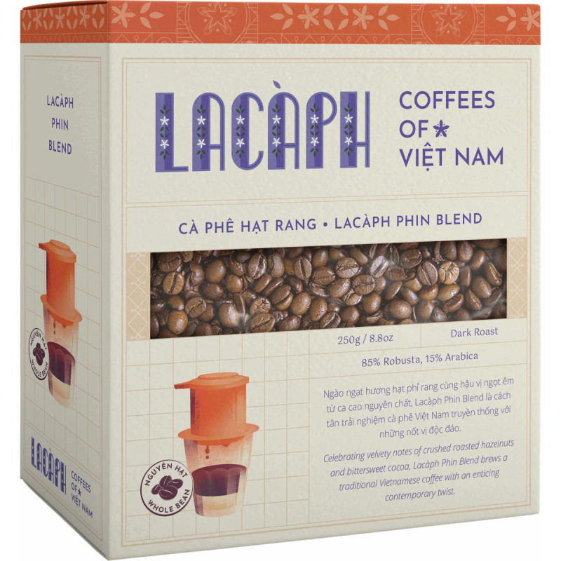 SIGNATURES PHIN BLEND 85% ROBUSTA 15% ARABICA WHOLE BEANS (250G) - LACAPH