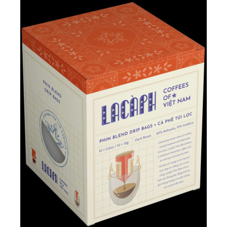 PHIN BLEND 85% ROBUSTA 15% ARABICA COFFEE DRIP BAGS (15G*10) - LACAPH