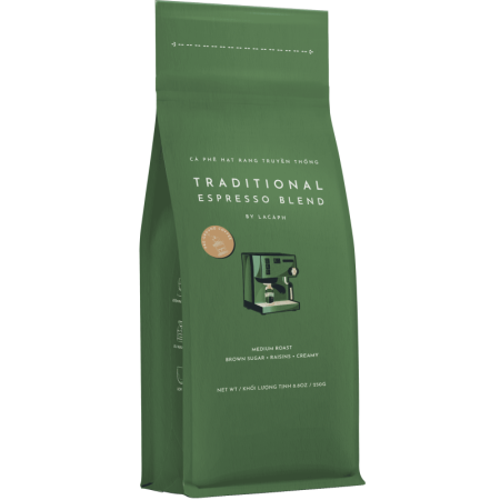 TRADITIONAL ESPRESSO BLEND 70% ARABICA 30% ROBUSTA GROUND COFFEE (250G) - LACAPH