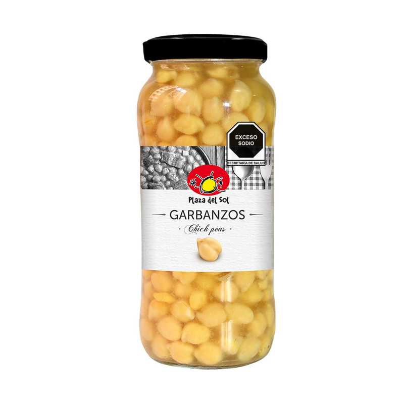 BOILED CHICKPEAS CRISTAL JAR (540G) - PLAZA DEL SOL