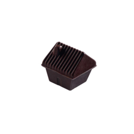 70 CHRISTMAS CHALETS DECORATION DARK CHOCOLATE (2,5x2,5CM) - PCB