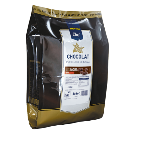 DARK CHOCOLATE COUVERTURE BUTTONS 64% (5KG) - METRO CHEF