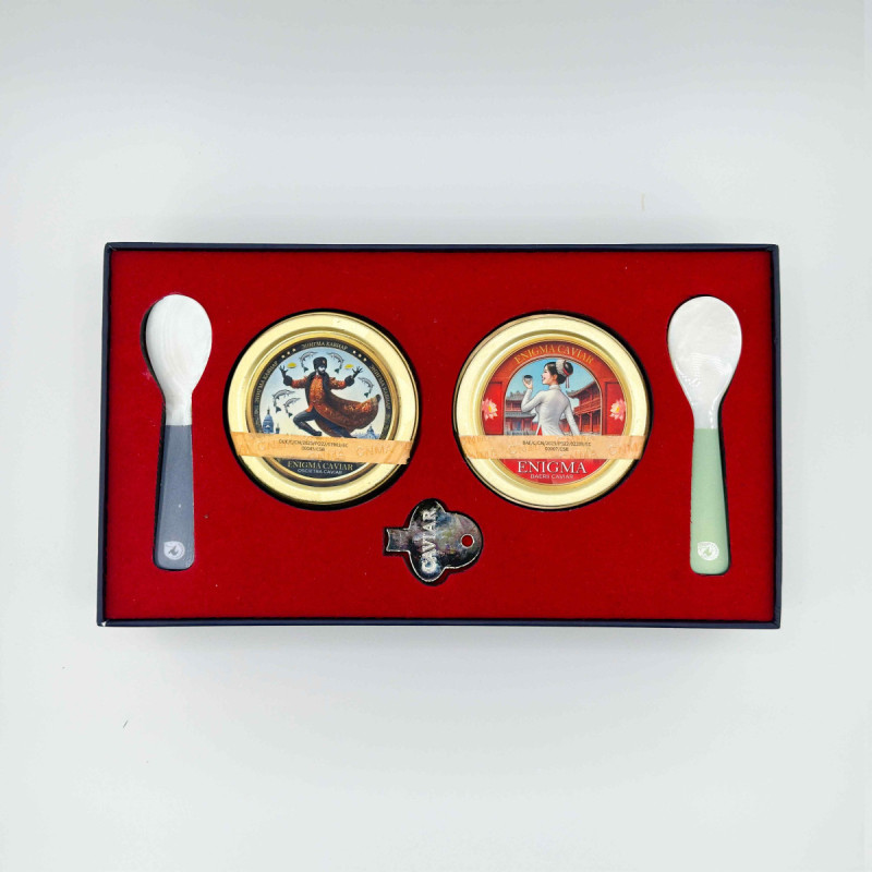 SET 3 - BAERI CAVIAR (30G) + OSCIETRA CAVIAR (30G) , 2 SPOONS, 1 OPENER - ENIGMA