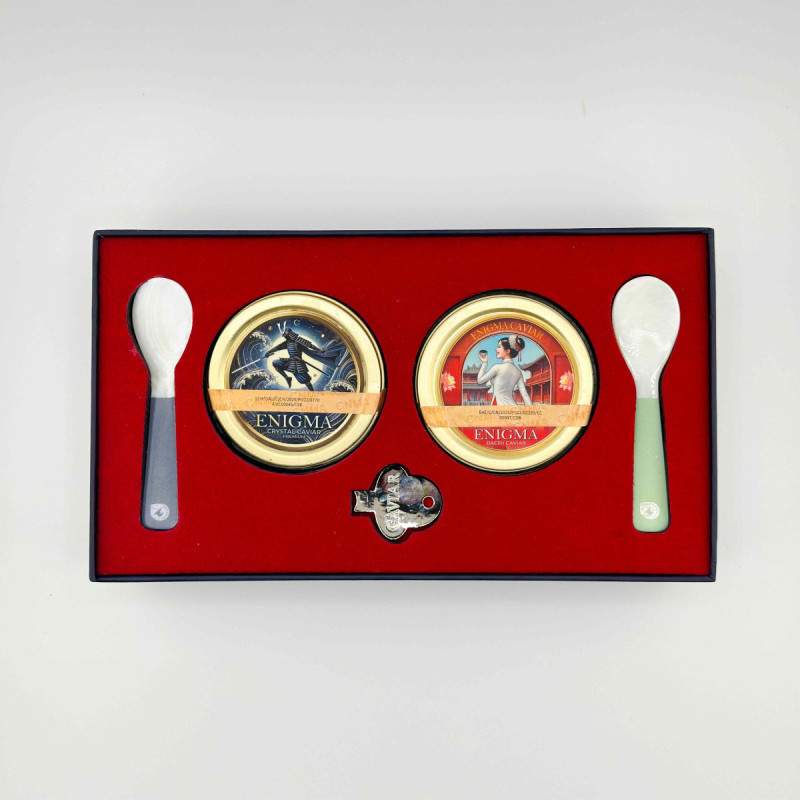 SET 3 - BAERI CAVIAR (30G) + CRYSTAL CAVIAR (30G), 2 SPOONS, 1 OPENER - ENIGMA