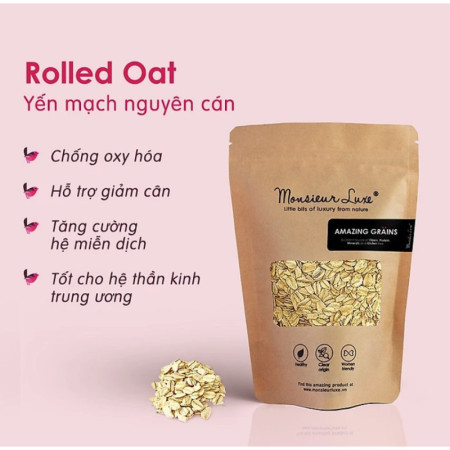 ROLLED OAT IN BAG (800G) - KHO GOURMET - MONSIEUR LUXE