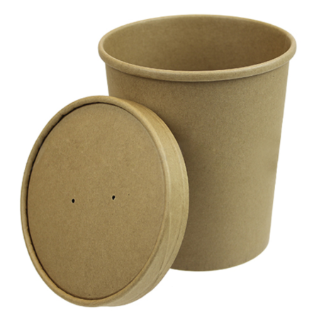 PAPER SOUP TUBS WITH LID (350ML)*500 - HRK