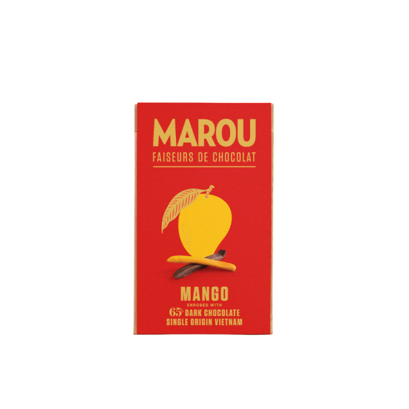 MANGO COATED  DARK CHOCOLATE 65% (100G) - MAROU
