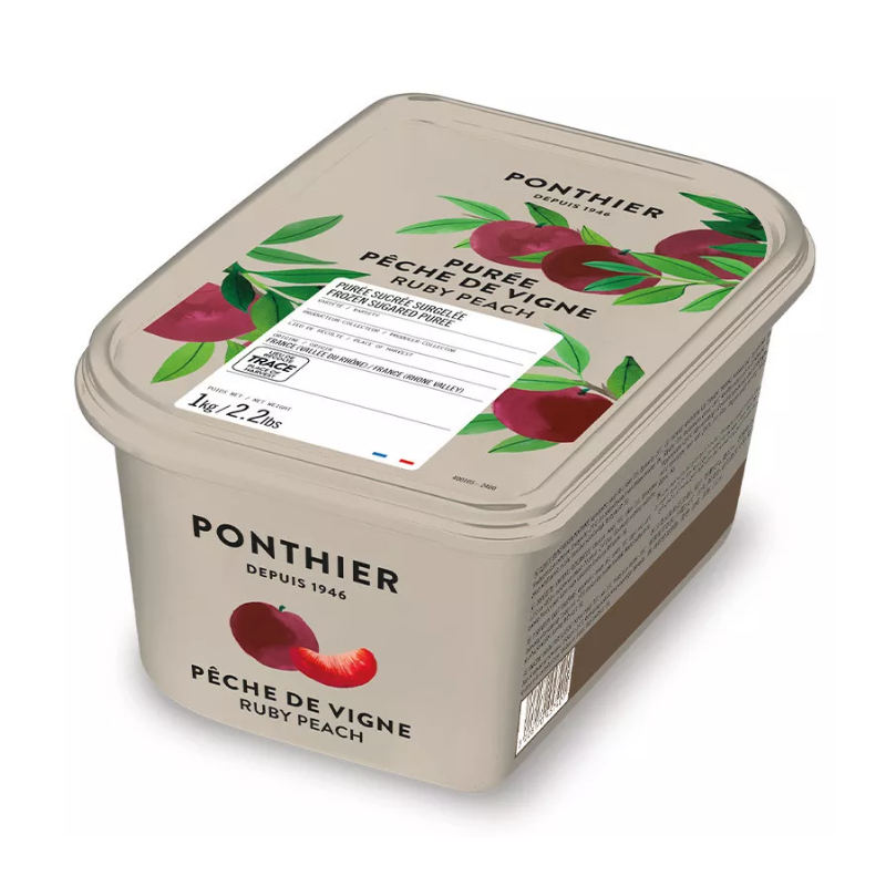 PUREE RUBY PEACH 10% SUGAR FRZ (1KG) - PONTHIER