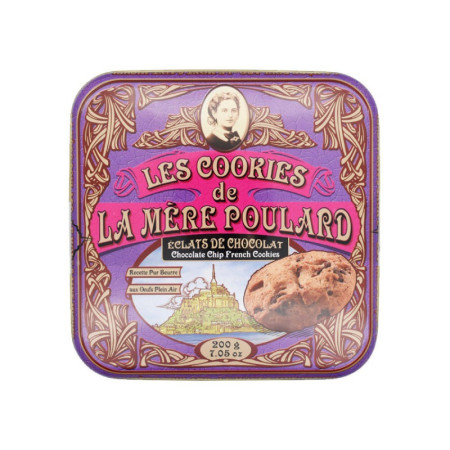 COOKIES CHOCOLATE CHIPS IN IRON BOX (200G) - LA MÈRE POULARD