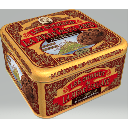 COOKIES ALL CHOCOLATE IN IRON BOX (200G ) - LA MÈRE POULARD