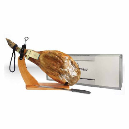 SERRANO HAM BONE IN 24 MONTHS WITH KNIFE AND STAND (~8KG) - MONTE NEVADO