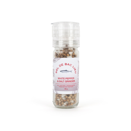 PHU QUOC WHITE PEPPER & COARSE SALT MIX GRINDER (70G) - BAC LIEU
